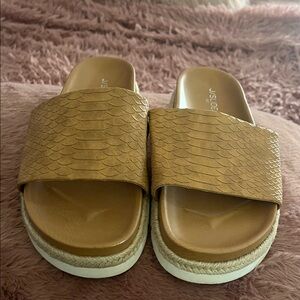 J/SLIDES Brown Textured Slide Sandals